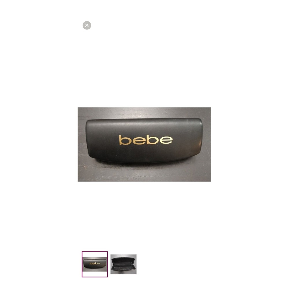 Bebe Black Hard‎ Shell Sunglasses Eyeglasses Case Gold Logo Clamshell Protective